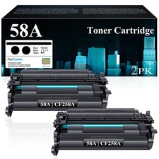 58A Black Toner Cartridge with Chip Compatible for HP CF258A Printer( 2 Pack) picture