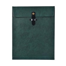 Green PU Leather File Folder, Snap Closure File Organizer, Green-grain-1 Pc picture