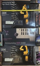 Lot Of 3 Vintage IBM Posters, Optical Library 3495 3490 picture