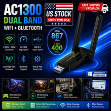 AC1300 USB 3.0 WiFi Bluetooth Adapter Dual Band 5GHz 2.4GHz USB Dongle picture