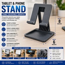 3D Printed Tablet & Phone Stand – Large 8” x 6” Desktop Holder for iPad, Tablets picture