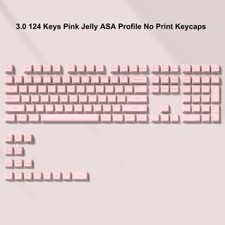 113 Key Pink Jelly Round Keycaps OEM Profile Set Mechanical Keyboard MX Switch + picture
