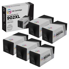 LD Compatible Replacements for HP 902 / 902XL / T6M14AN Black Ink Cartridges 5PK picture
