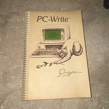 Rare Vintage 1987 Quicksoft PC-Write Version 2.71 Computer Software Quick Guide picture