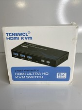 TCNEWCL  HDMI Displayport KVM Switch 2 PC 2 Monitor 8K@60Hz DP 1.4 HD... picture