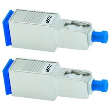2 Pcs 7dB SC UPC Connector Fiber Optic Optical Single Mode Attenuator Metal Blue picture