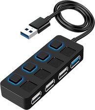 4-Port USB 3.0 Hub with LED Power Switches - for PC/Mac/Laptop picture