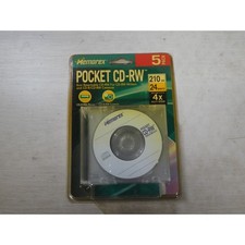 Memorex Pocket CD-RW 8cm 210MB 24 Min 4x Rewritable Discs 5 Pack Sealed 32023419 picture