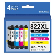 4x 822XL T822XL Ink Cartridge Compatible For Epson WorkForce Pro WF-3820 WF-4820 picture