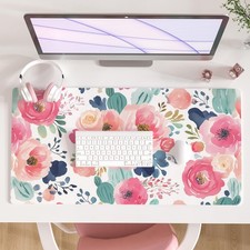 Faux Leather Large Mouse Pad, Office Desk Mat, 31.5
