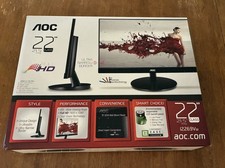 AOC 21.5 IPS LED HD Computer PC Monitor Black I2269VW DVI VGA in Box with Cables picture