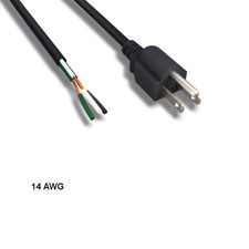 [10X] 6ft 14 AWG AC Power Cable NEMA 5-15P to ROJ Pigtail 3 Wires 15A/125V picture