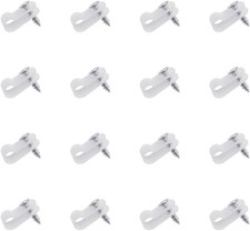 100 Pcs Wire Clamps, 1/4 White Cable Clamp R-Type | Nylon Screw Mounting Cord Fa picture