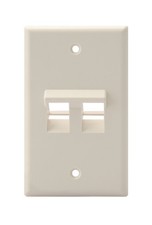 Leviton Angled QuickPort Wallplate 2-Port, Single Gang, 2 Port, Light Almond picture