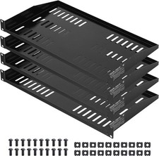 4PCS 1U Server Rack Shelf, Universal Vented Rack Mount Cantilever Tray for 19... picture