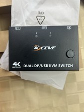 KCEVE DP HDMI USB 3.0 KVM Switch 2 Computer 2 Monitors, Dual Monitor - Black 4k picture