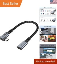 Right Angle USB C Extension Cable 1FT - High-Speed 10Gbps 100W & 4K Resolution picture