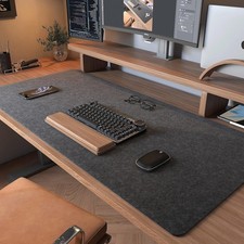 Extra Large Dark Grey Felt Mouse Pad 100x40cm,Desk Mat for Organizing Your Space picture
