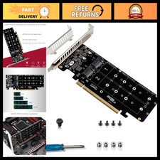 Dual-Sided M.2 NVMe to PCIe X16 Splitter Card, 4x 32Gbps, 2U RAID Expansion Adap picture