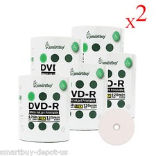 1000 Grade A Smartbuy White Inkjet Hub Printable 16X DVD-R 4.7GB Recordable Disc picture