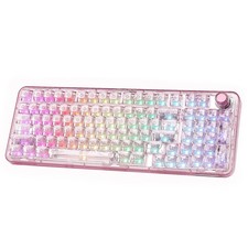 YUNZII X98 White Transparent Mechanical Gaming Keyboard RGB QMK/VIA Knob picture