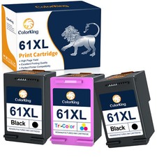 3PK 61XL Black & Color Ink Cartridges for HP DeskJet 2540 2512 HP ENVY 4501 4502 picture