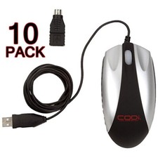 10-PACK CODI Office Home Desktop Optical Mouse Ergonomic Full Size  1300 DPI NEW picture