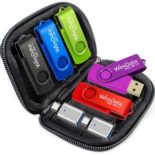 5 Pack 64GB USB Flash Drive and 2 Pack USB C Adapters in a Case, Thumb Drives... picture