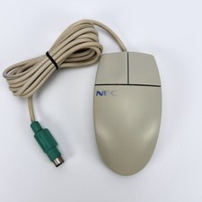 Vintage NEC 2-Button Clicker PS2 Mouse Model: M-S34-6MD Rolling Ball picture