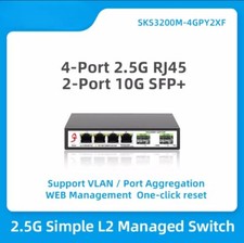 6 Ports Simple L2 Web Managed Network Switch One Click Reset 4 RJ45 Ports Slots picture