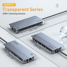 IDSONIX USB C Hub Laptop Docking Station Type C Multiport Adapter For PC Macbook picture