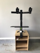 Ergotron Sit-Stand Dual Monitor Workstation Ergonomic Clamping Desk. picture