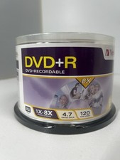 Verbatim DVD+R 50 Pack Blank Media UNUSED Brand New 120 Min Video 4.7 picture