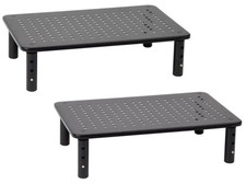 2) Mind Reader Adjustable Height Ventilated Metal Platform Monitor Stands Riser picture
