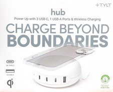 Tylt Multi Port 100W Power delivery Hub with Wireless charging (3USB-C + 1USB-A) picture