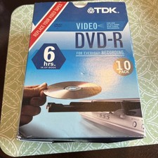 TDK DVD-R 10-Pack Video Recording Discs w/ 10 Clear Tall Cases - picture