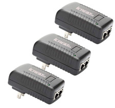 iCreatin 3-Pack Wall PoE Injector Power Over Ethernet Adapter 802.3af 48V 24W picture