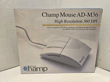 Champ Mouse AD-M36 High Resolution DPI - NOS New Old Stock- Vtg Sealed PC Mouse picture