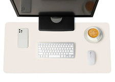 White Mousepad Waterproof Non-Slip Desk Mat Computer PU Suede picture