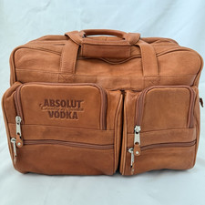 Vintage Canyon Outback Leather Absolut Vodka Travel Duffel Bag Carry-On picture