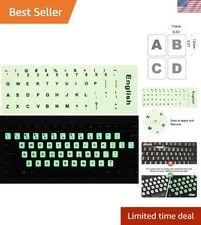 2PCS Glow in the Dark Universal English Keyboard Stickers for Laptops & Desktops picture
