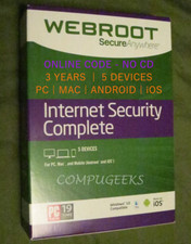 Webroot Internet Security Complete 2026 | Digital Key | 3 Yrs | 5 PC/MAC/MOBILE picture