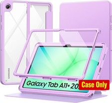 Clear Case for Tab A11+ 11 Inch 2026, Purple, Magnetic Multi-Angle Stand, Screen picture