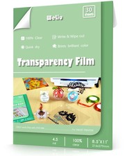 Weliu Transparency Sheets for Inkjet Printers, 30 Sheets 8.5