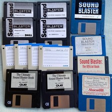 Vintage Computer Drivers Lot Audio Sound Blaster Install Diagnostics Book 3.5” F picture