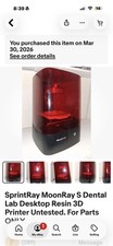 SprintRay MoonRay S Dental Lab Desktop Resin 3D Printer Untested. For Parts ONLY picture