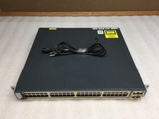 Cisco Catalyst 3750-E WS-C3750E-48PD-SF 48-Port PoE Network Switch w/ CVR-X2-SFP picture