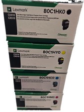 Lexmark 80C1HC0 80C1HK0 80C1HM0 80C1HY0 CX410 CX510 Toner Cartridge LOT OF 4 picture