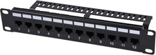 12-Port Cat6 Patch Panel, 10 inch 1U Rack Mount Modular Panel with Keystone C... picture