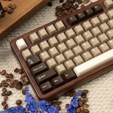 164 Keys Coffee Translucent Keycaps Doubleshot PBT Cherry Profile Keycap Set ... picture